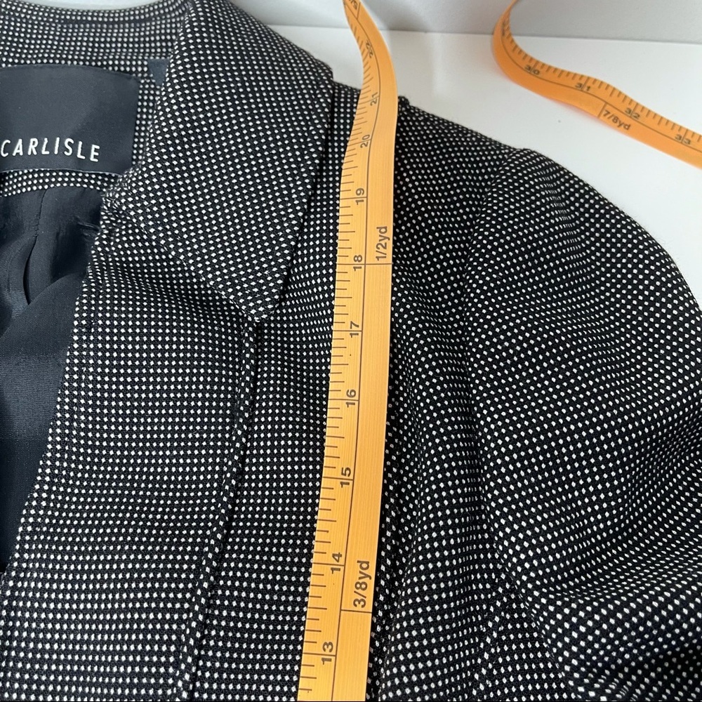 Carlisle Tailored Wool Blend Jacket Blazer Size 4 Black White Micro Dot - Picture 11 of 14
